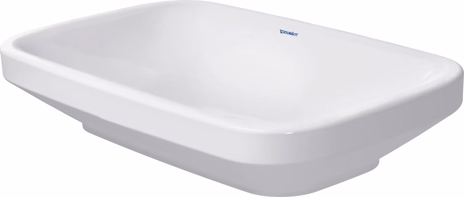 Duravit lavabo à poser DuraStyle 60cm sans trop-plein, sans plage de robinetterie, 03496000001, 03496000001