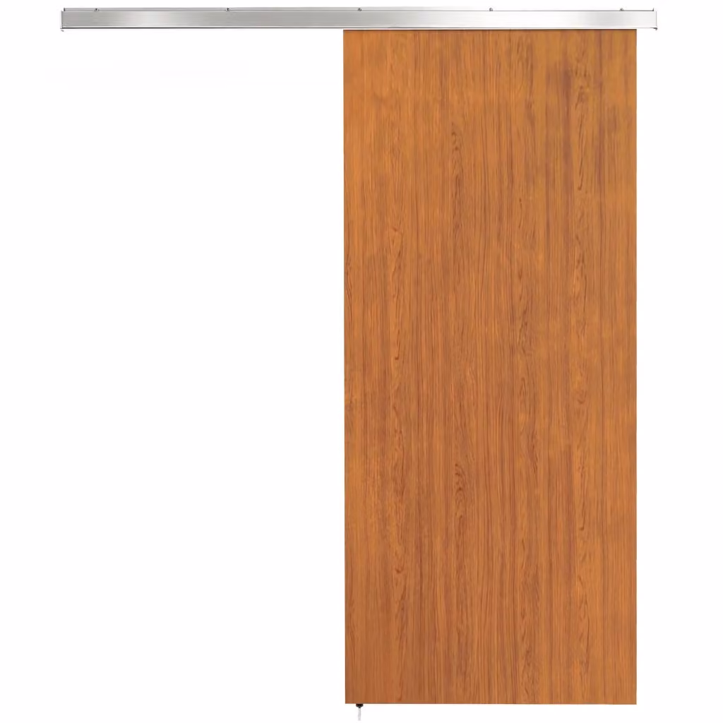 Porta Scorrevole Design In in Legno MDF con Binario in Lega di Alluminio, Marrone e Argento, L: 90 cm, H: 210 cm – 2