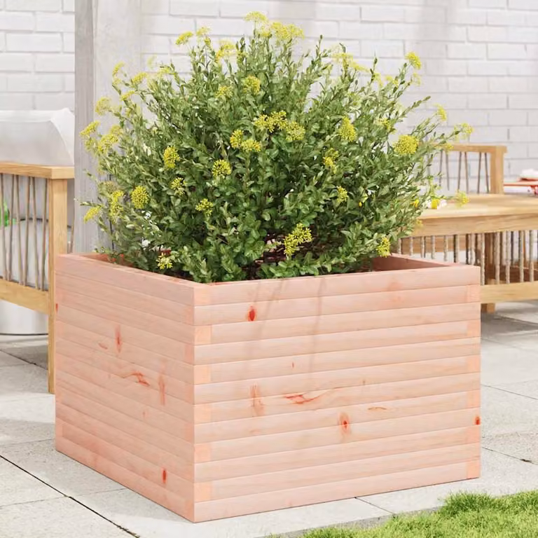 Fioriera da giardino vidaXL in legno di Douglas marrone L: 70 cm, P: 70 cm, H: 46 cm