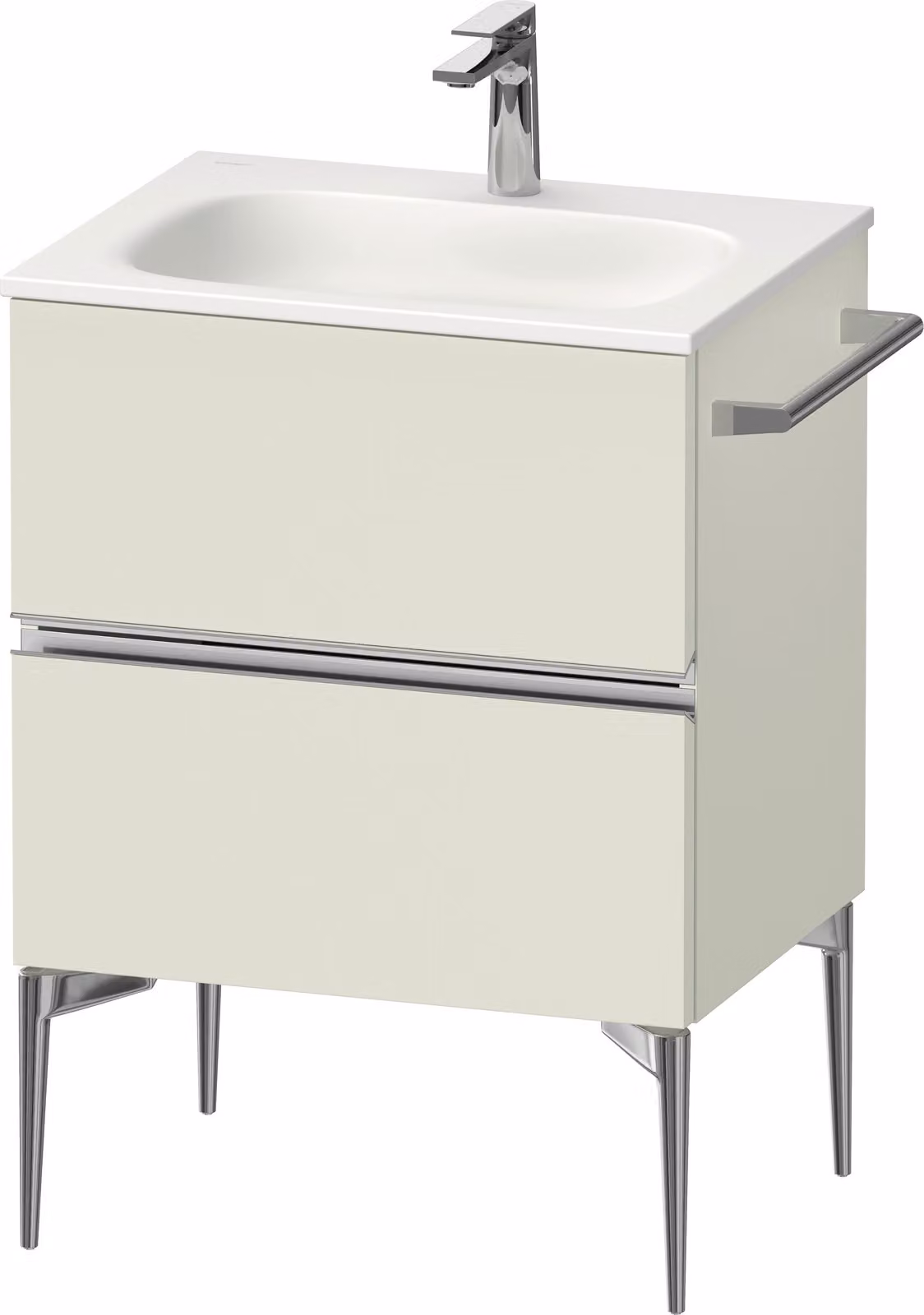 Duravit Sivida bâti-support pour lavabo, 2 tiroirs, poignée profilée chromée, 610x477x592mm, pour Sivida, SV4650010HH0000, SV4650010HH0000