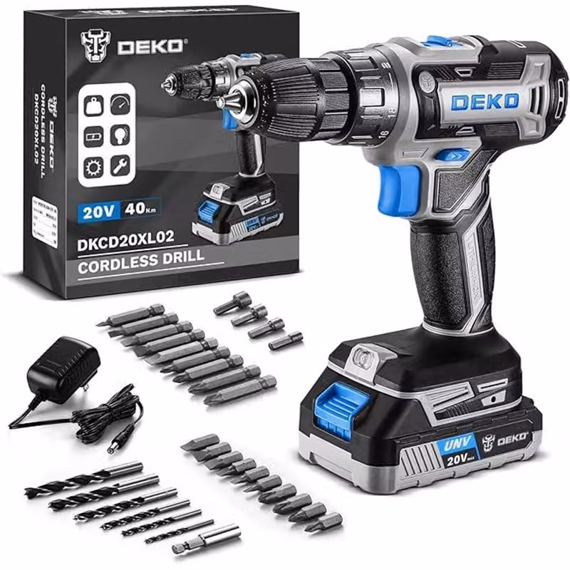 Trapano avvitatore a batteria per donne - Trapano a batteria da 20V - Con batteria e caricabatterie - Set di trapano senza fili - Ideale per lavori in legno e lavori domestici