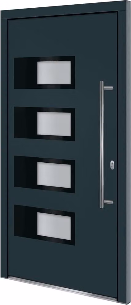 Porta Ingresso Antracite 100x200 cm in Alluminio e PVC