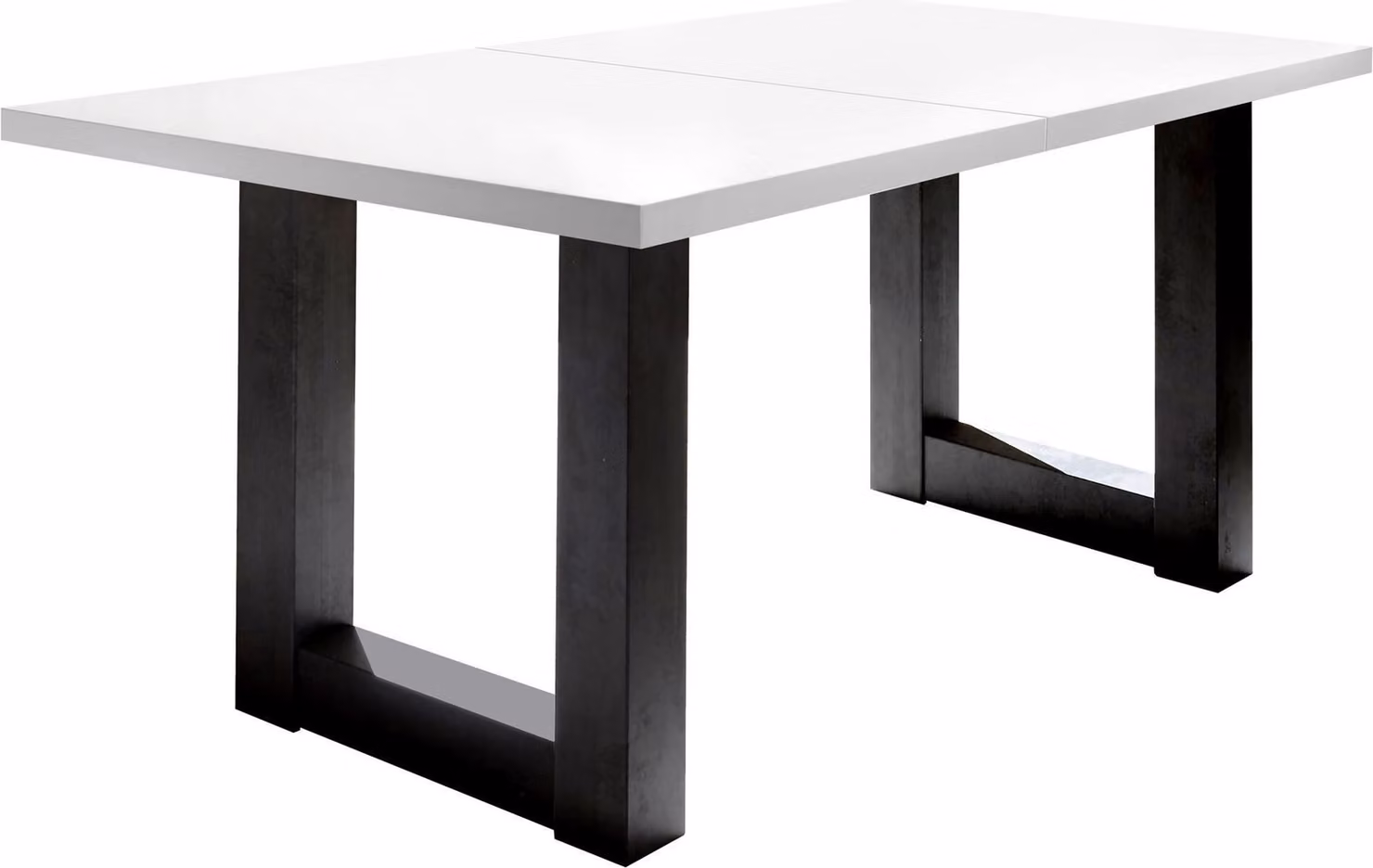 Tavolo da pranzo allungabile Eila 7 160 x 90 x 75 Tavolo da sala da pranzo acciaio nero/laccato bianco opaco 13374-160