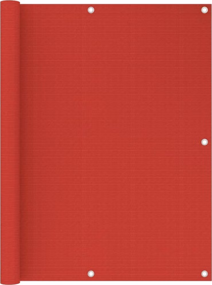 The Living Store Schermo per la privacy da balcone rosso 120x400 cm HDPE