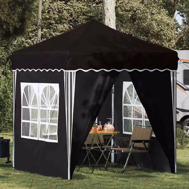 Tenda per feste a pop-up-Gazebo Nero 195 x 195 x 245 cm Tessuto Oxford 184976