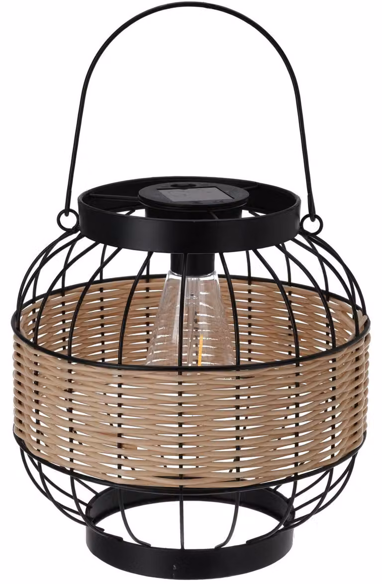 Lanterna solare in tessuto decorativo a maglia con ampio supporto, Ø 24 x 24 cm
