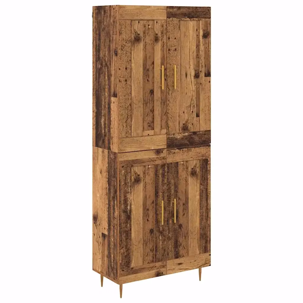 Credenza moderna vidaXL in legno e metallo, colore marrone e oro, L: 69,5 cm, P: 34 cm, H: 180 cm – 2