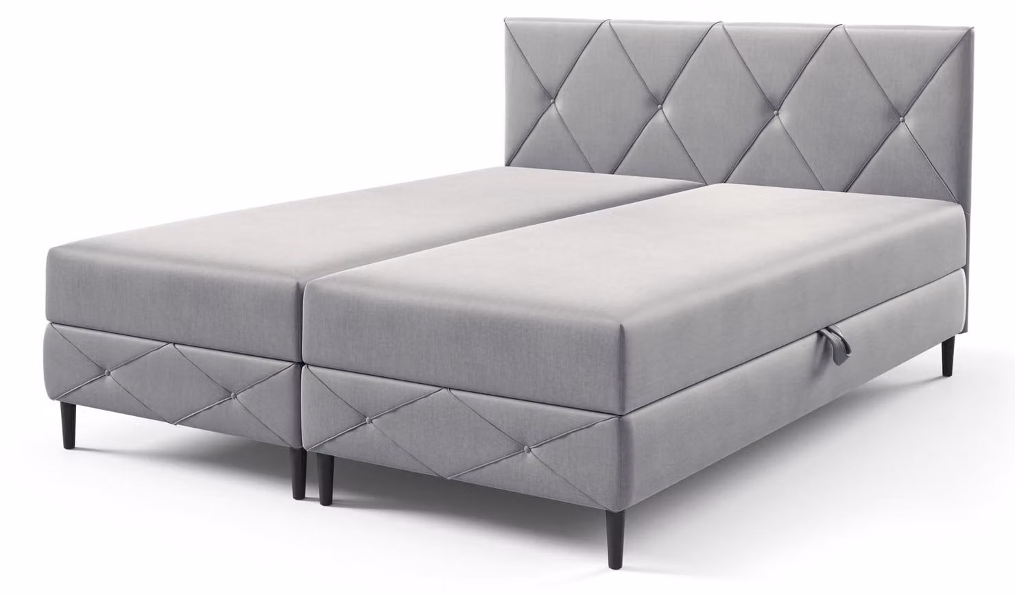 Letto con rete a molle Wianec, finitura grigio piombo, dimensioni 180 x 200 cm