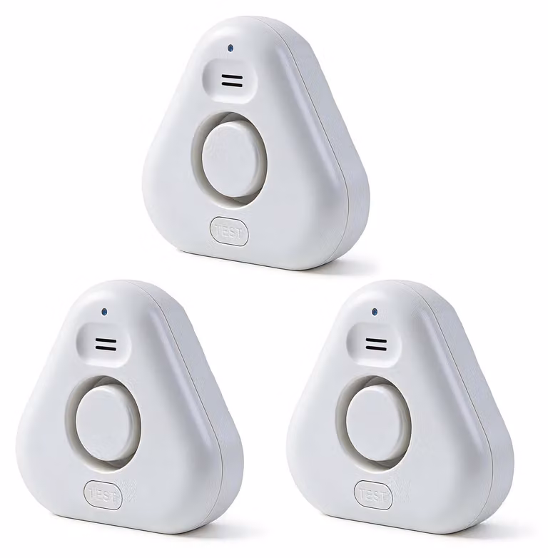 Rilevatore di perdite d'acqua wireless - confezione da 3 pezzi, grado di protezione IP66 (resistente all'acqua), allarme sonoro da 120 dB