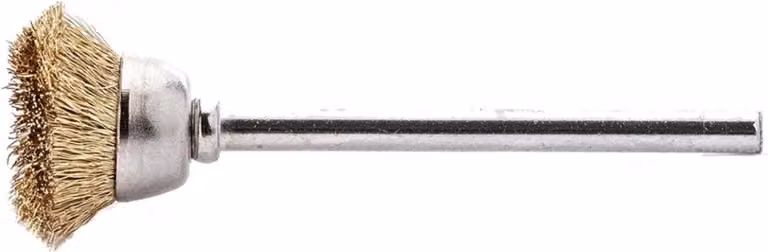 Spazzola a tazza miniaturizzata in ottone 18x0,1 mm Lessmann