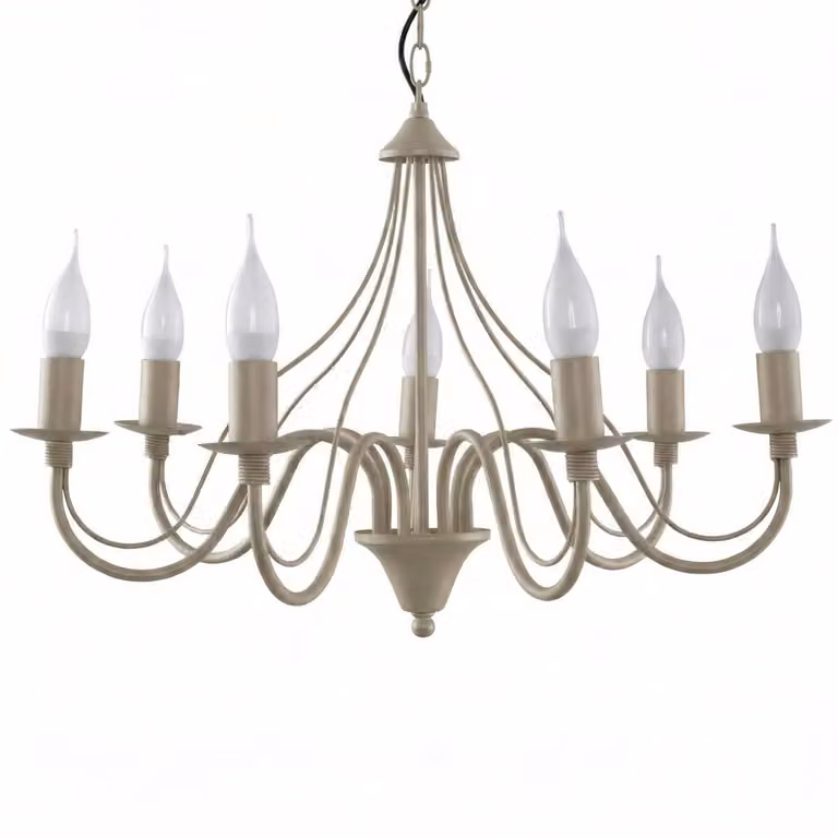 Lampada a sospensione VICTORIA color taupe, 7xE14x12W, metallo, dimensioni: 80x60x60 cm, IP20, Pure Lume
