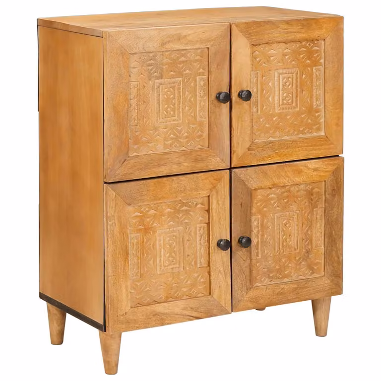 Credenza moderna vidaXL in legno di mango massello marrone L: 60 cm, P: 33 cm, H: 75 cm
