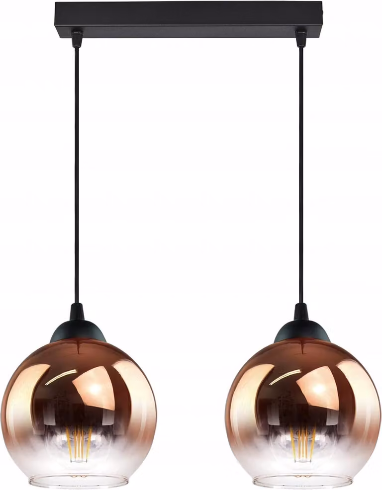 FKL DESIGN Home Deco Lampada da soffitto Lampada a sospensione a sfera Rame nero trasparente