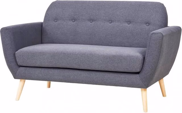 Divano 2 Posti Burton 147x79x86 h cm in Tessuto Grigio scuro