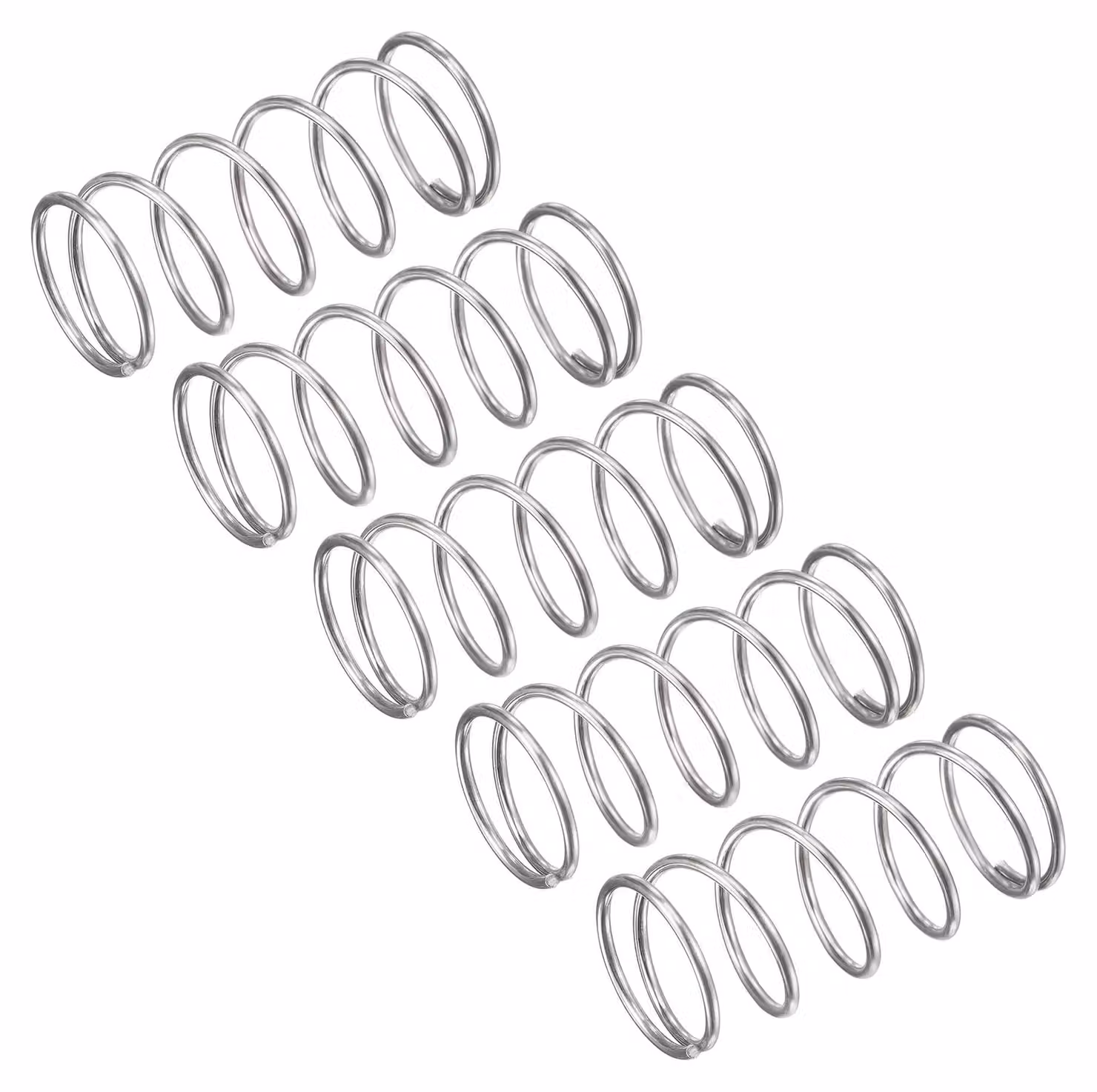 Molle a molla, confezione da 5 pezzi, acciaio inossidabile 304, dimensioni 16x1,8x35 mm, colore argento