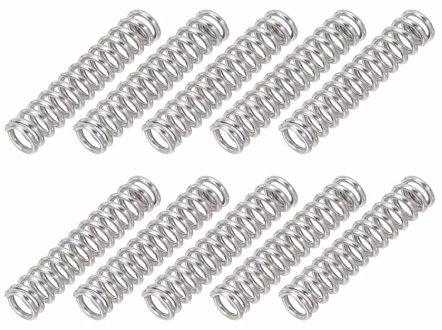 Molle a compression, dimensioni 1x6x30 mm, confezione da 10 pezzi, acciaio inossidabile