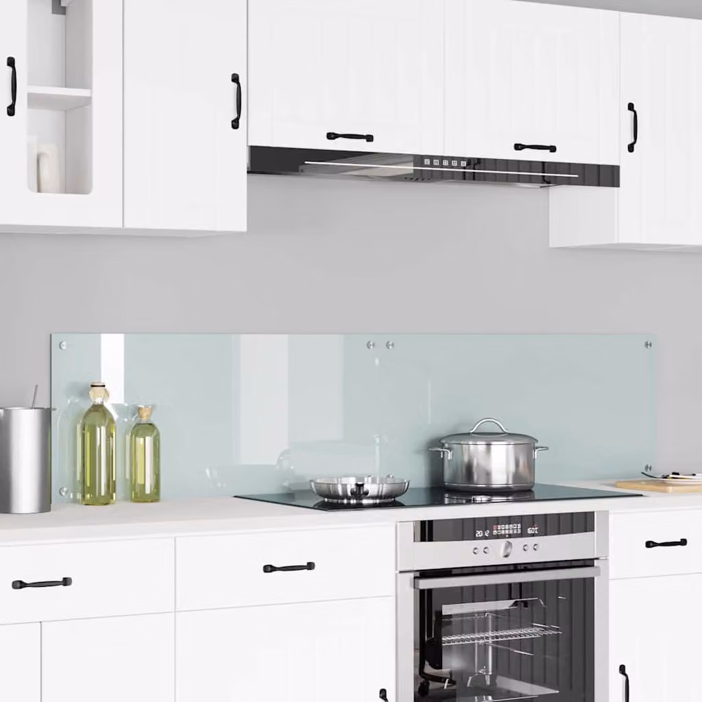 Set di 2 schienali da cucina vidaXL in vetro temperato bianco, L 90 cm x H 40 cm