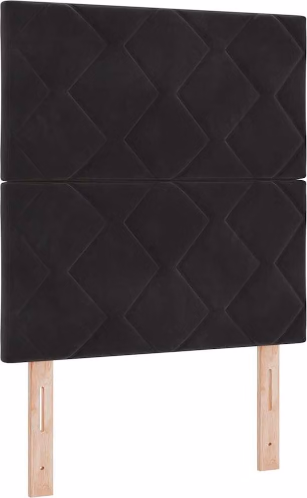 Testiera a LED nera 80 cm in velluto