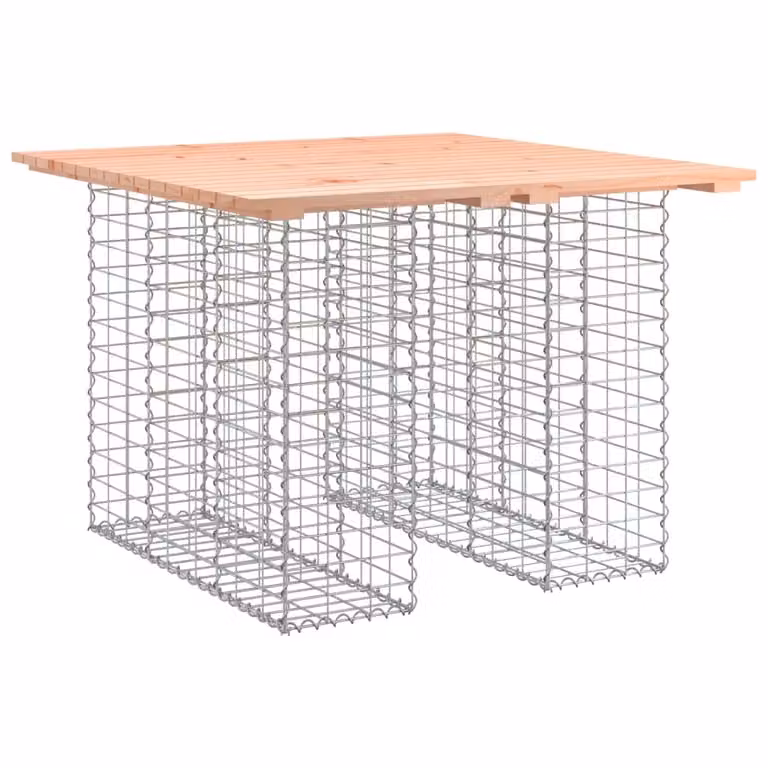 Tavolo da giardino in gabbione design 100x102x72 cm in legno massello Douglas