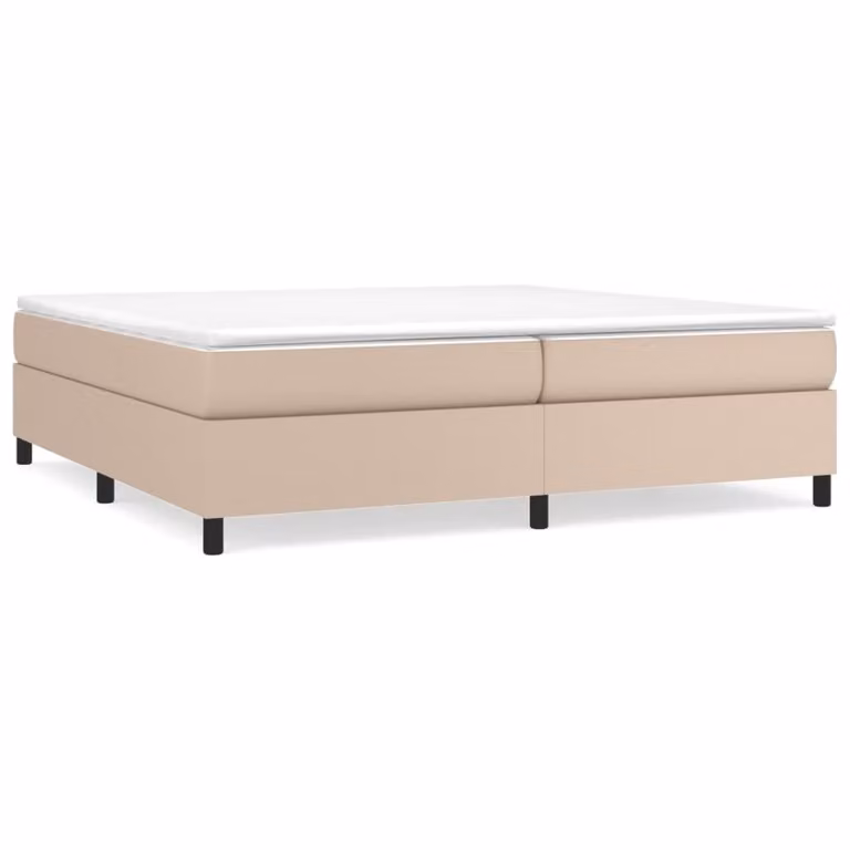 Giroletto a Molle con Materasso Cappuccino 200x200cm Pelle finta