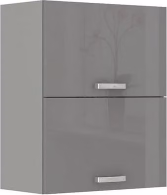 Mobile cucina superiore a due ante 60 cm RONG - grigio / grigio lucido