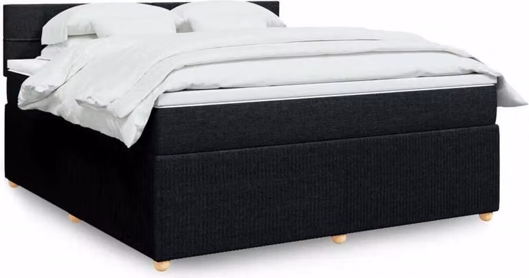 Maison Exclusive - Giroletto a Molle con Materasso Nero 180x200 cm in Tessuto
