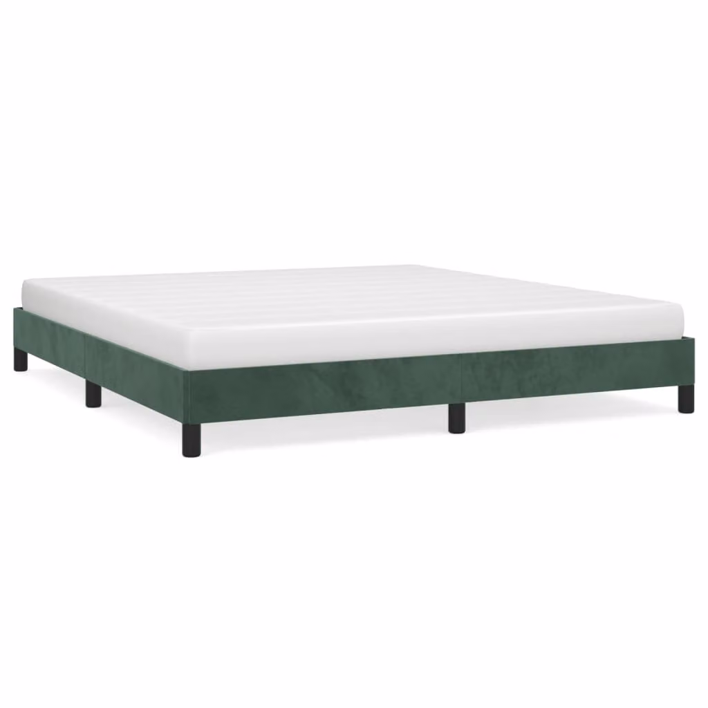 Giroletto senza Materasso Verde Scuro 160x200 cm in Velluto