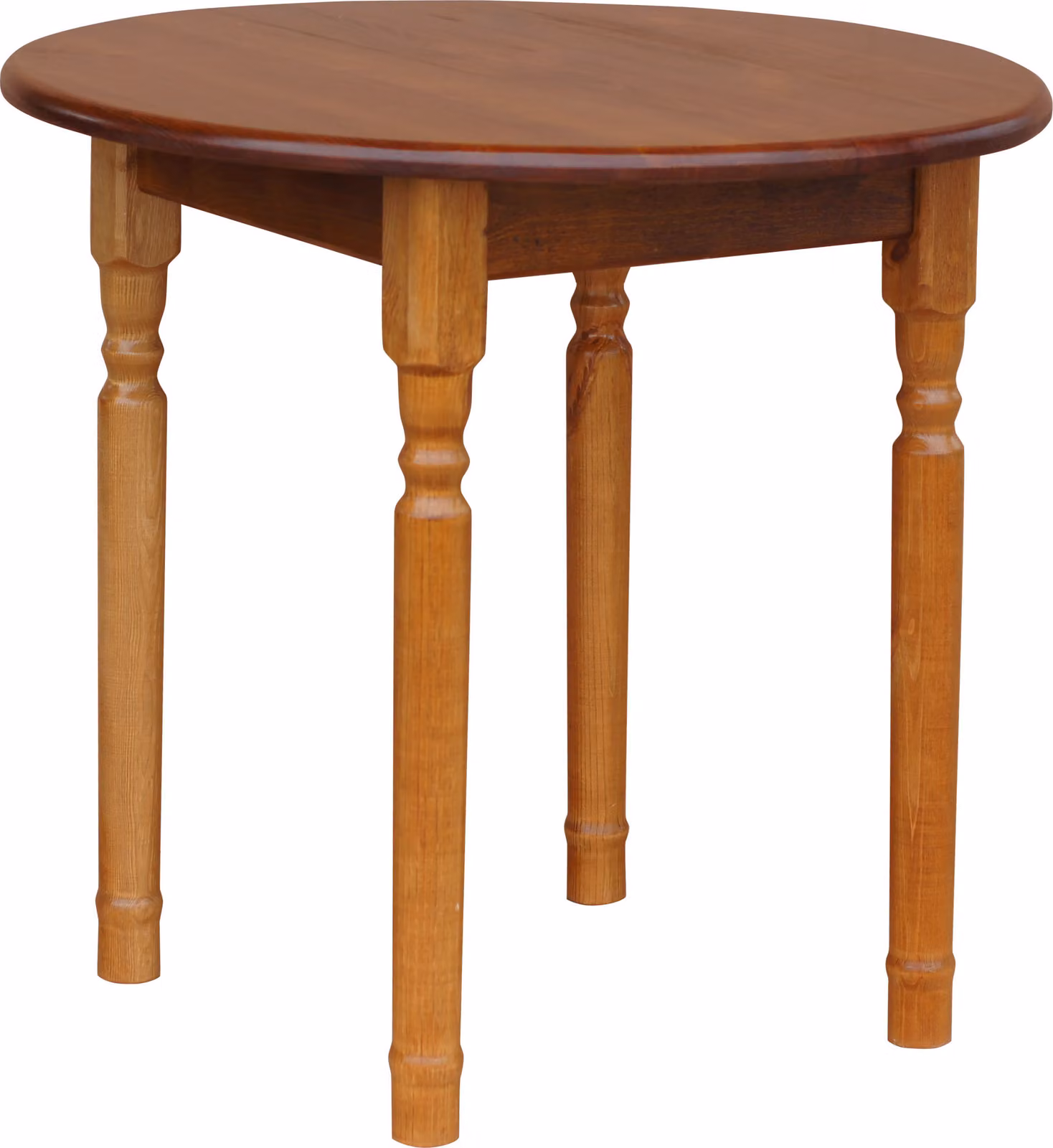 Tavolo rotondo II in legno massiccio di pino nel colore rovere 90 cm