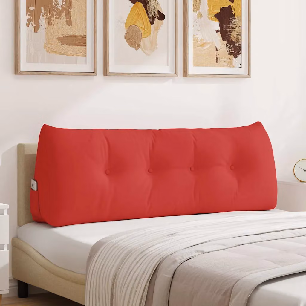 Cuscino per schiena a cuneo vidaXL Rosso con rivestimento rimovibile L 140 x P 24 x H 50 cm