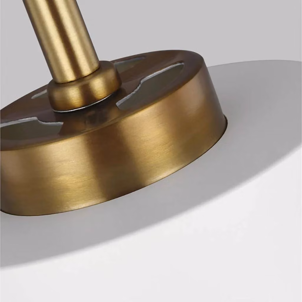 Lampada a sospensione Feiss Carter in metallo e vetro bianco e oro con attacco E27 e altezza regolabile – 2