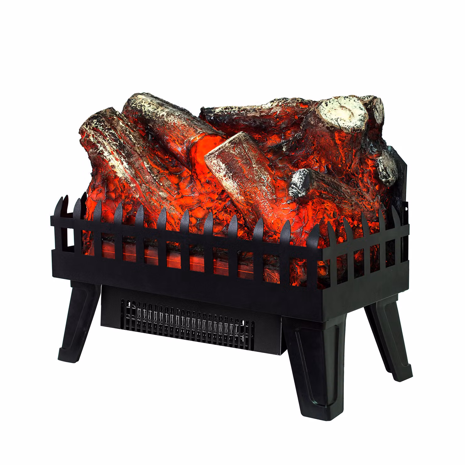 Caminetto elettrico decorativo da interno con effetto fuoco a legna, modello portatile Kekai Utah, 47,5 x 22 x 40,36 cm, riscaldamento a 2 livelli