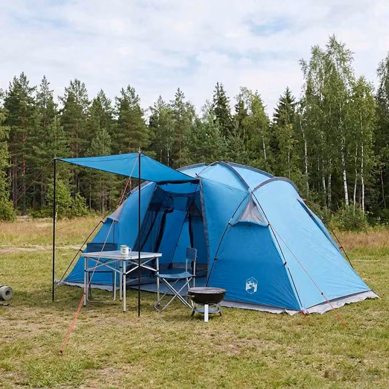 Tenda a tunnel vidaXL in poliestere e fibra di vetro, Blu, L 520 x P 260 x H 175 cm
