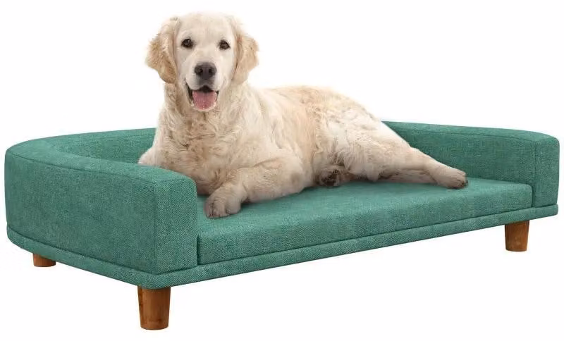Divano per cani con cuscini – Letto rialzato per cani | Colore: Verde | Dimensioni: 67x98x25 cm