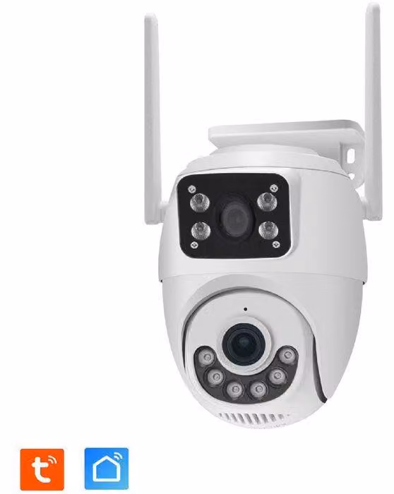 Telecamera di sorveglianza da esterno, Wi-Fi, PT rotante, doppio sensore 2 x 3 MP, motorizzata, sirena