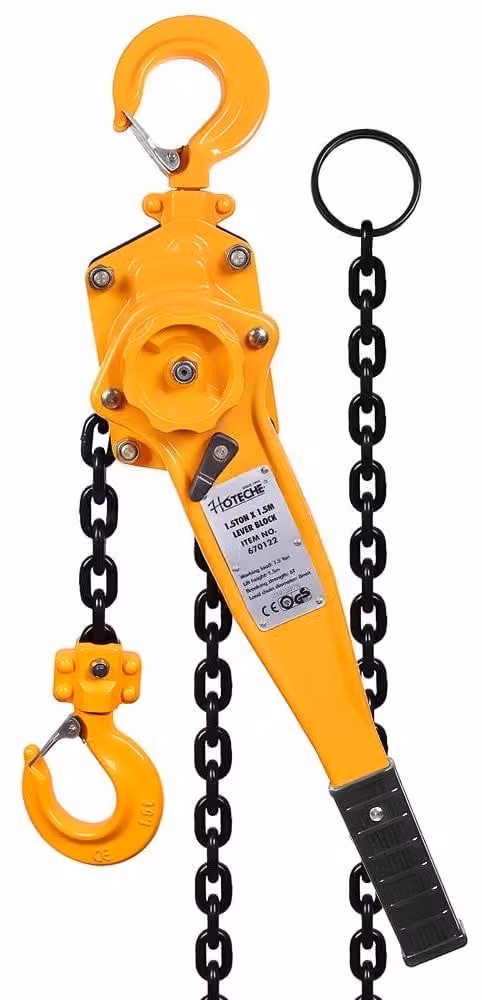 Traino catena da 1,5 tonnellate - Catena G80 da 6 mm con maniglia antiscivolo