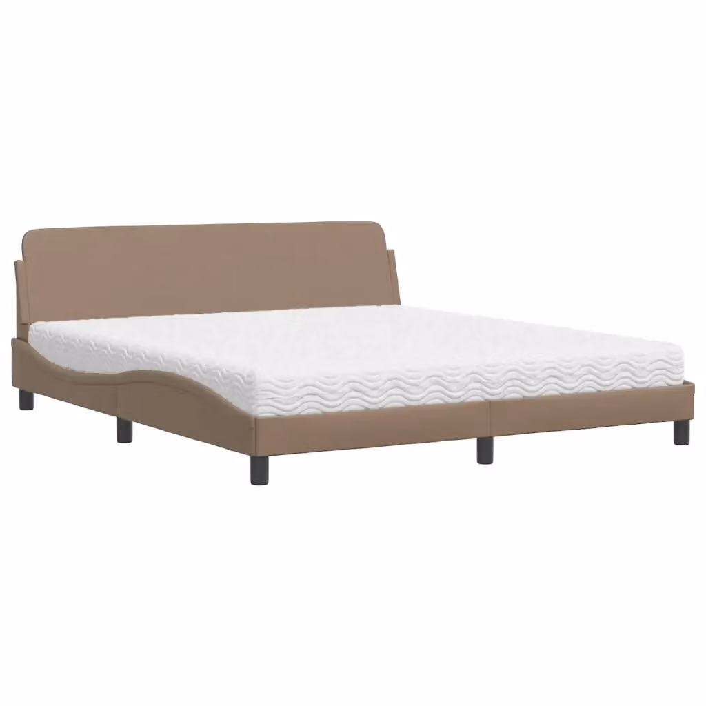 Letto con Materasso Dover vidaXL in Similpelle Beige, L/P/H: 180 x 200 x 185 cm – 2