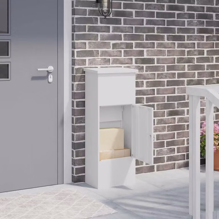 vidaXL Cassetta per pacchi Bianco 44,5 x 29 x 110,5 cm Acciaio