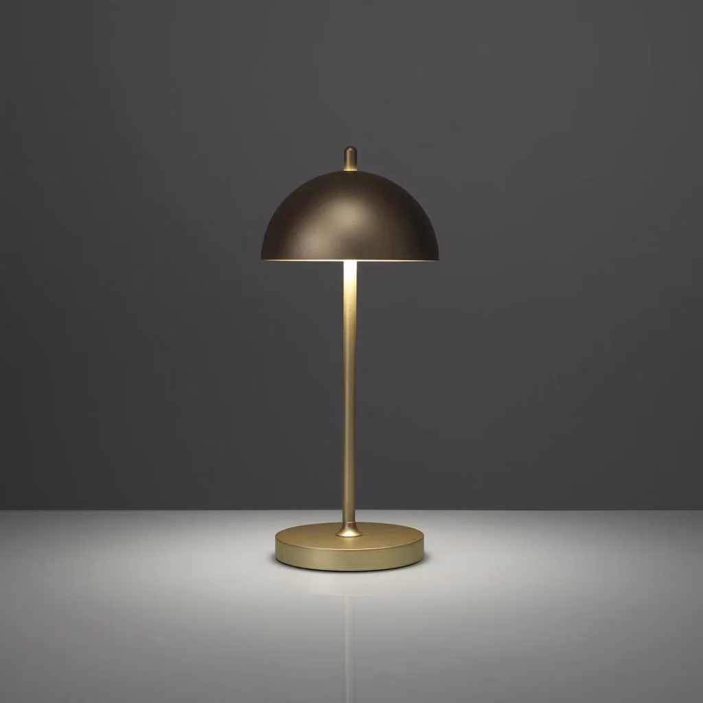 Lampada da tavolo ricaricabile DRAVEN oro in metallo con tecnologia LED dimmabile e controllo touch per esterno e interno – 2