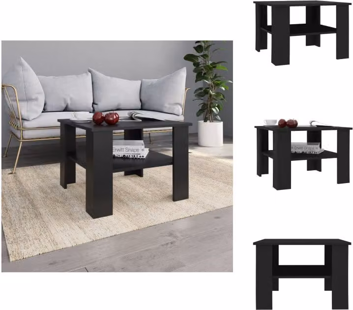 vidaXL Tavolino nero 60x60x42 cm in legno - Tavolini da caffè