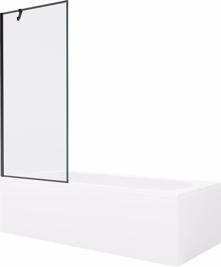 Mexen Vega vasca rettangolare 160 x 70 cm con rivestimento e schermo a 1 anta 80 cm, motivo nero - 550116070X9508007070