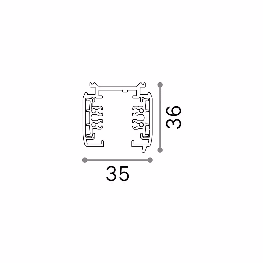 Binario per illuminazione IDEAL LUX Profilo Dali 1-10V Link in alluminio nero, Lunghezza: 300 cm – 2