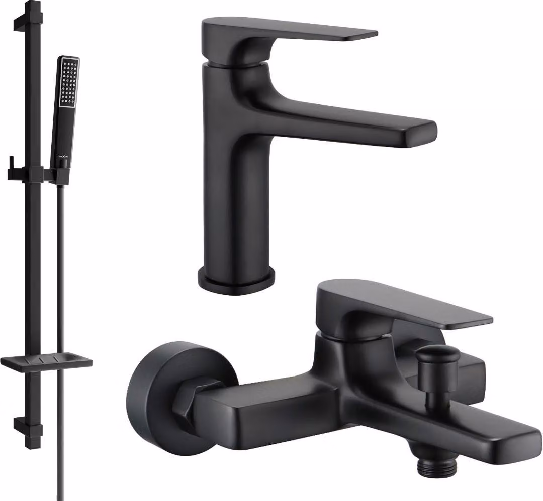 Mexen Lynx DQ72 set da bagno, nero - 745903DQ72-70