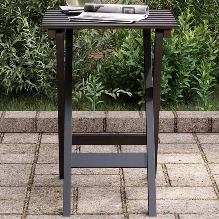 vidaXL Tavolino Laterale Pieghevole Moderno in Legno Nero, L/P/H: 46 x 35 x 25 cm