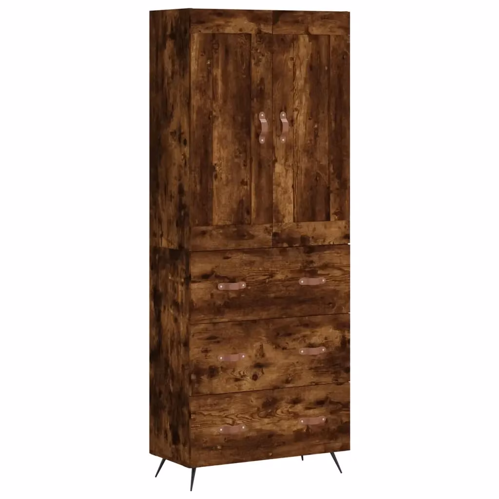 Credenza vidaXL in Legno e Metallo, Colore Marrone, L: 69,5 cm, P: 34 cm, H: 180 cm – 2
