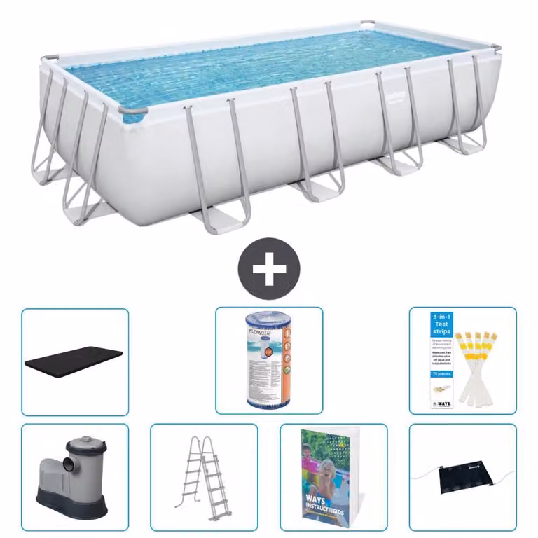 Bestway Power Steel, piscina rettangolare - 549x274x122 cm - 6 pezzi, modello S619