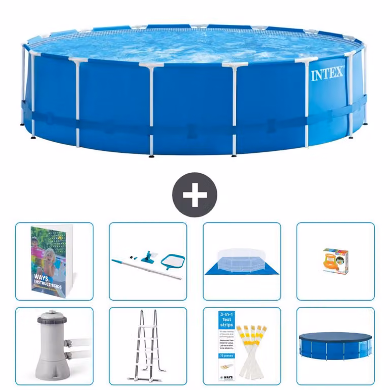 Piscina autoportante rettangolare - 457x122 cm - 7 pezzi - Modello S647