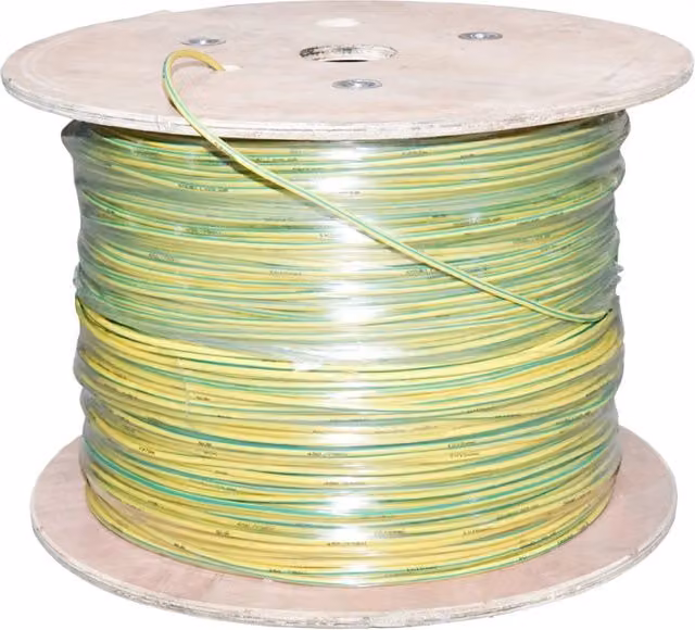 Cavo di messa a terra in rame MYF Breckner Germany per pannelli solari, 1x10 mm, 450/750 V, verde giallo, 1000 m