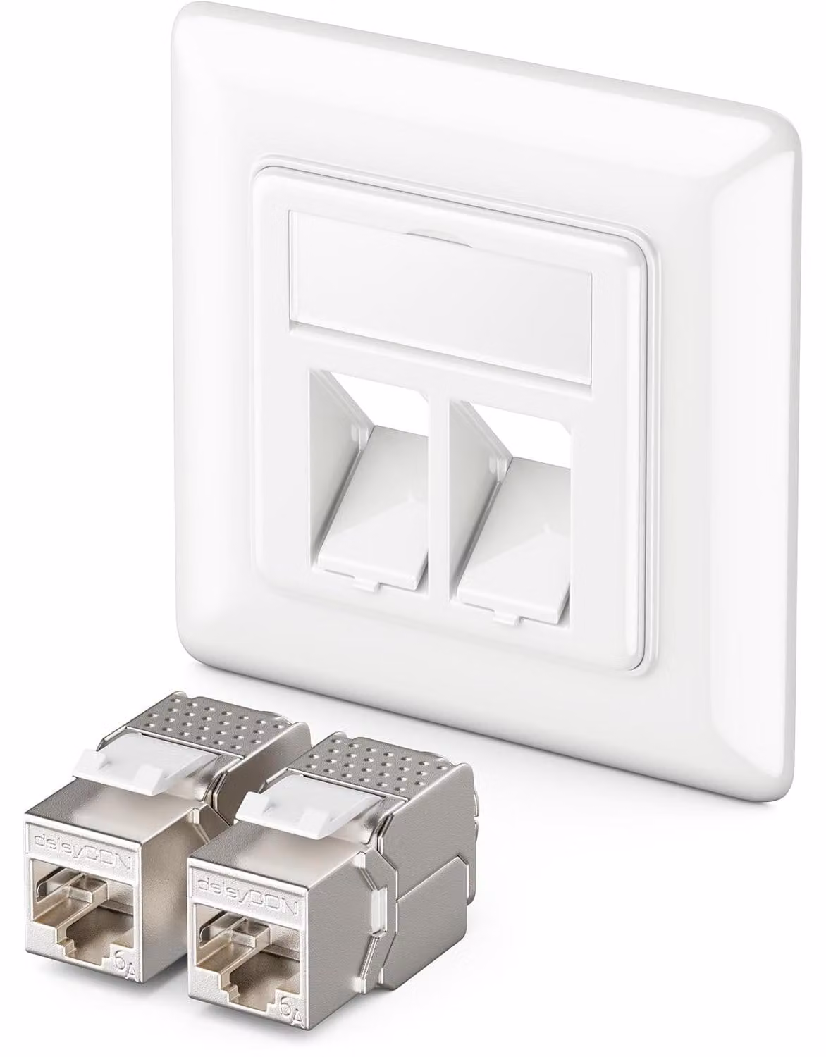 Presa a muro RJ45 keystone - Presa di rete - 1 x RJ45 - CAT6a - Bianca