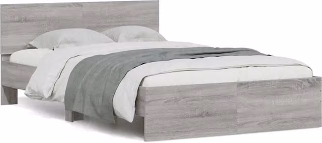 Giroletto con Testiera e LED-Struttura Letto con testiera Grigio Sonoma 140x200 cm 721653