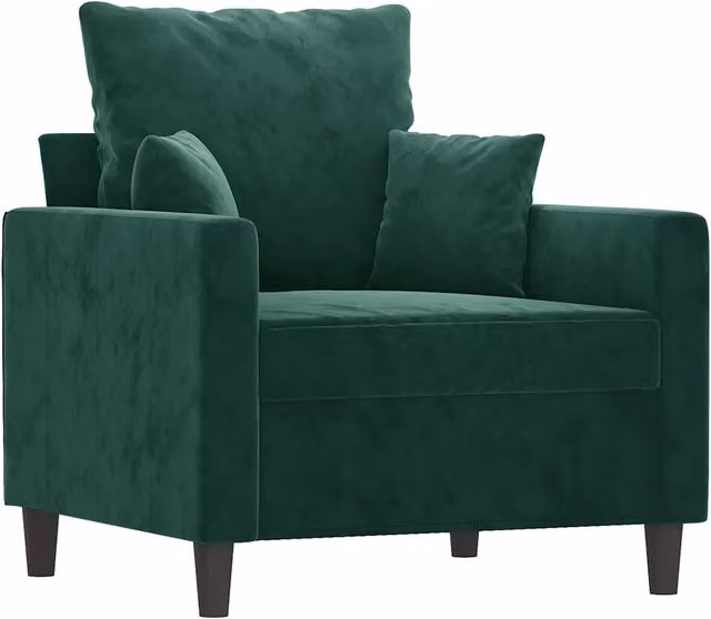 Poltrona Relax Moderna in Velluto Verde con Braccioli e Struttura in Metallo – 1